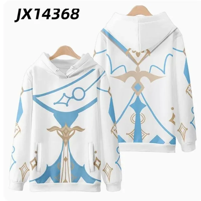 Genshin Impact anime hoodie for men and women,zippered sweater,3D printing,zipper,streetwear,hip hop,Lumine cosplay,zippered