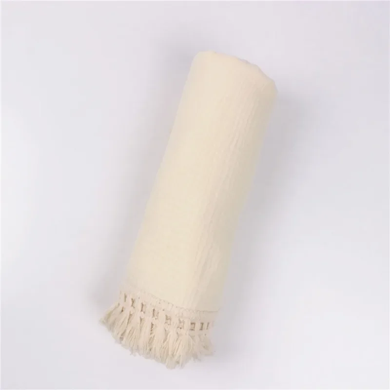 INS Baby Double-layer Gauze Tassel Cover Blanket Baby Pure Cotton Windproof Shawl Holding Blanket Childrens Bath Towel
