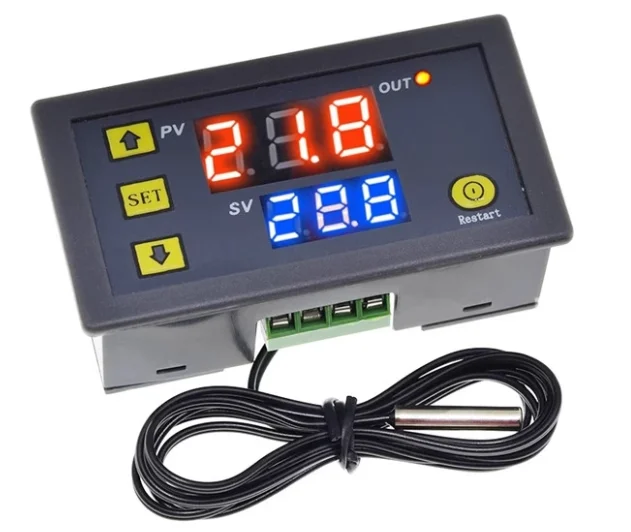 Digital LED Display Temperature Controller with Thermostat and NTC Sensor