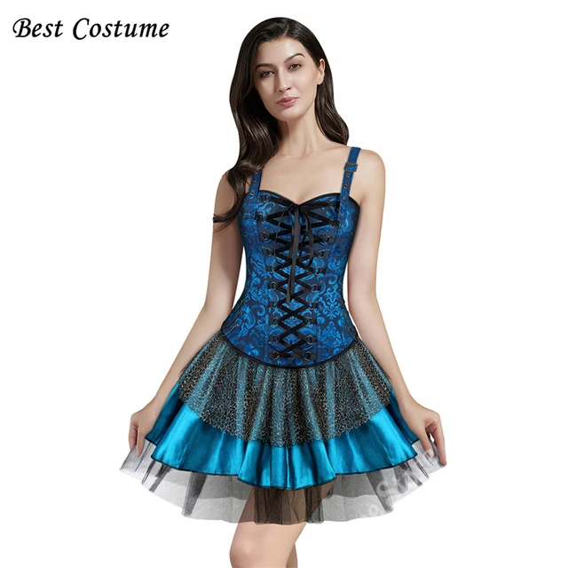 Gothic Black Corset Dress Women Steampunk Corset With Straps Plus Size  Pirate Costume Sexy Off Shoulder