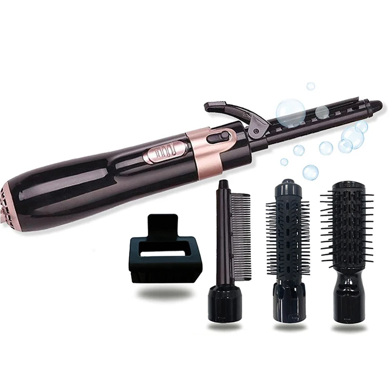 Set di spazzole ad aria calda 4 in 1, arricciacapelli combinato con testina intercambiabile, asciugacapelli professionale._voghion.com