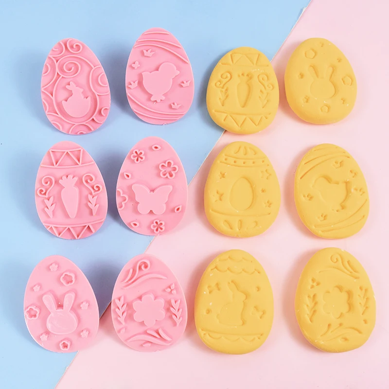 Cookie Cutter Baking Mold Cookie Mould Baking Decorating Tools Pastry Cutter 9Pcs/set Easter Cookie Cutter Mold Rabbit Egg Jam Biscuit Embossers Stamp Mould For Easter Party Cake Decoration DIY Baking Tool