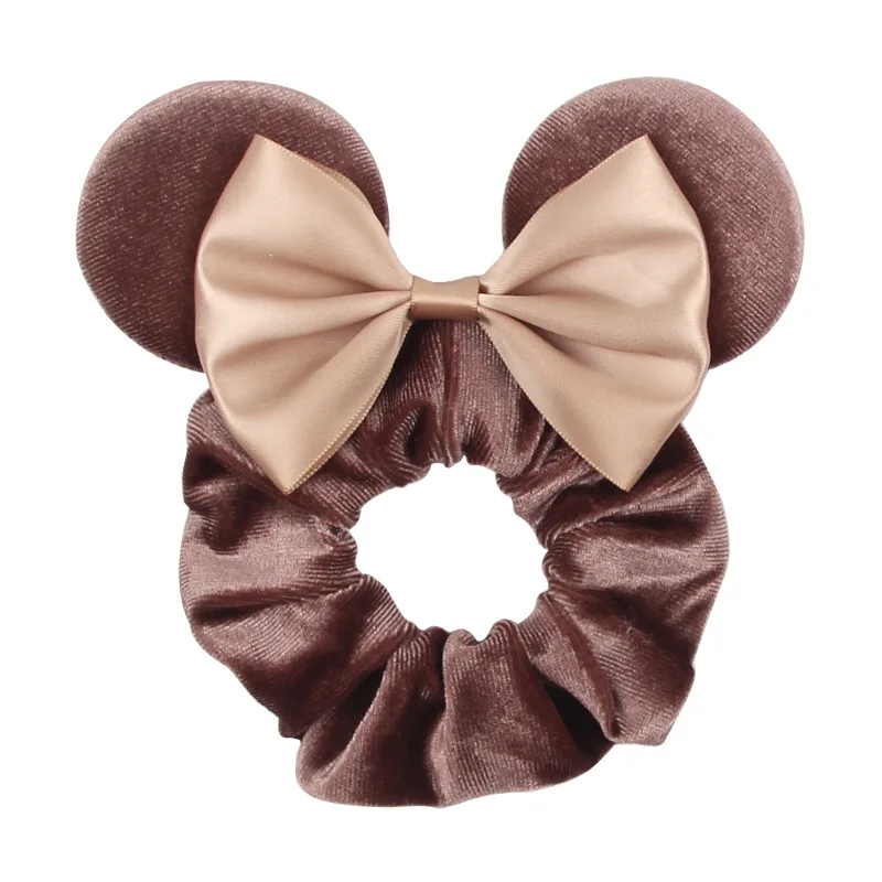 Disney Mickey Christmas Headband Thickened Velvet Pig Colon Elastic Gold Velvet Hair Accessories