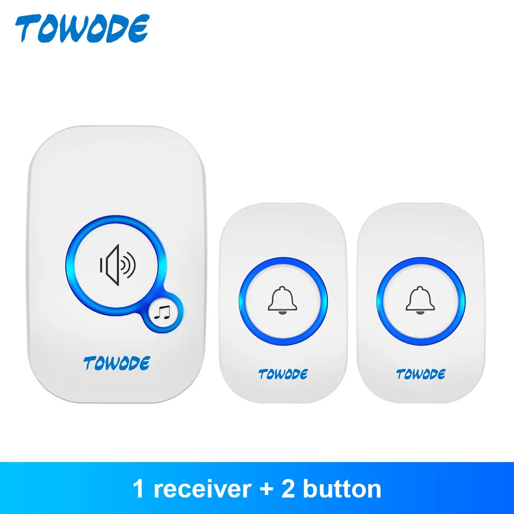 Towode Home Wireless Doorbell 433mhz Welcome Friend Smart Doorbell  150meters Long Distance 32 Songs 4 Level Volumes Door Chimes - Doorbell -  AliExpress