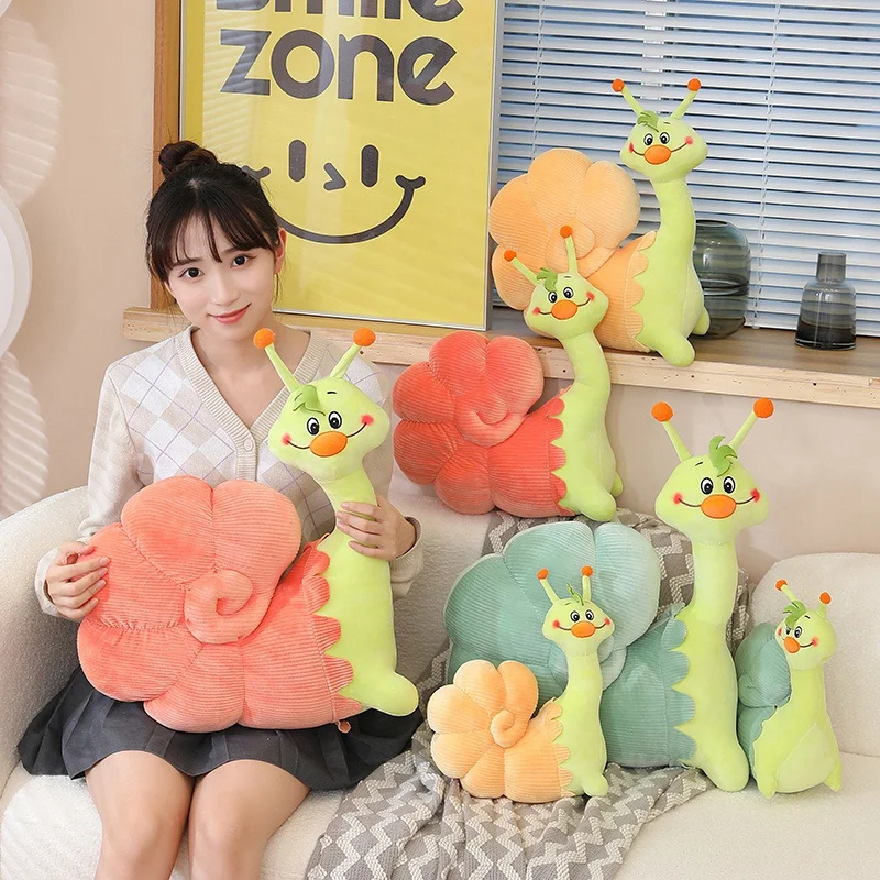 

25/40/50CM Cartoon Snail Plush Toy Fancy Snail Plushies Doll Pillow Cushion Soft Stuffed Animal Kawaii Gift for Kids Girls Boys