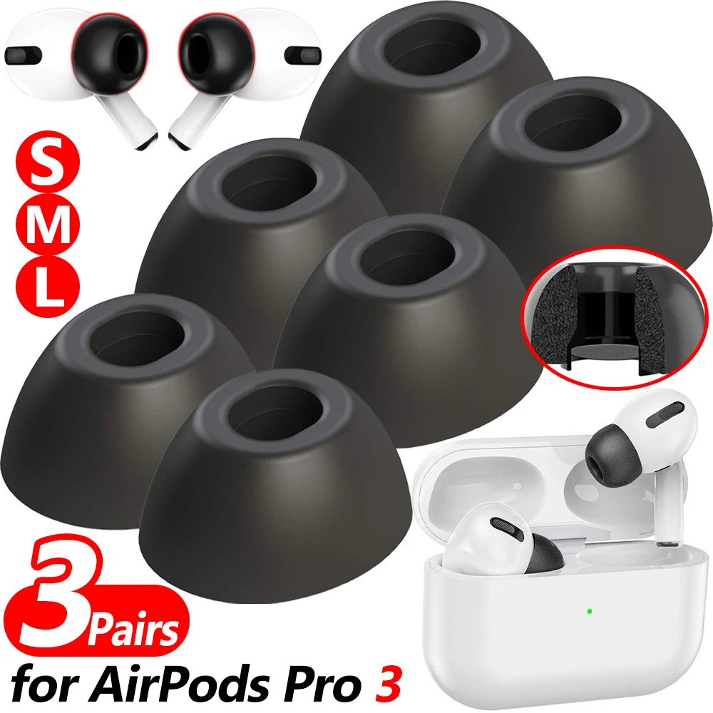 Replaceable Sponge Eartips for AirPods Pro 3 Generation Anti-Slip Memory Foam Earbuds Earplugs for AirPods Pro3 Fit Charger Case