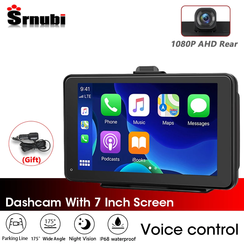 

Srnubi 7 Inch Universal Screen Wireless Carplay Android Auto Car Radio for Nissan Toyota Honda KIA VW Multimedia Monitor Player