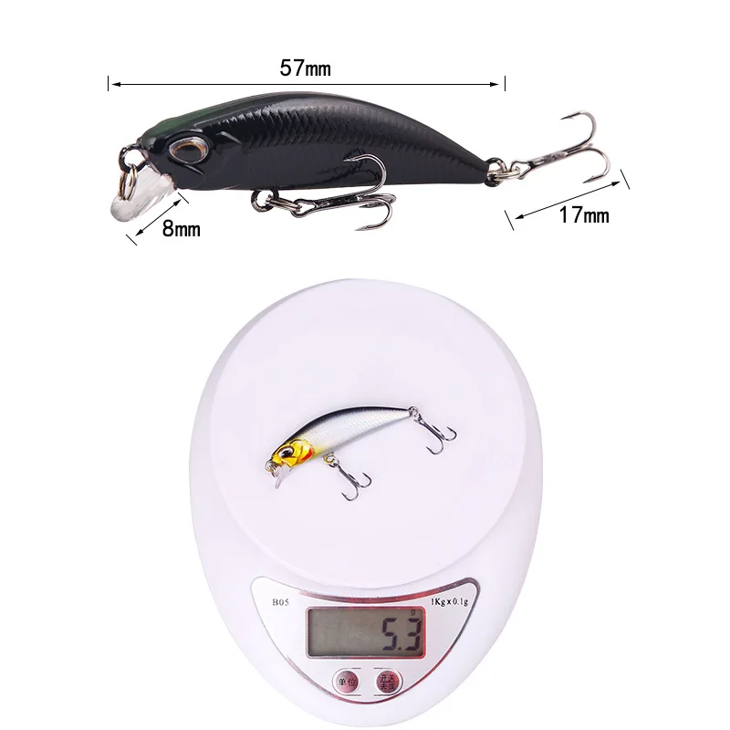 5cm 5g Artificial Minnow Shrimp Lure Fishing Hard Fake Fish Baits Spinning  Wobbler Vinyl Top Water Carp - AliExpress 18