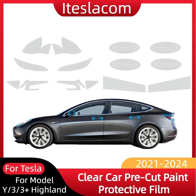Custom TPU PPF Paint Protection Film Kit For Tesla Model Y (2020-2024) – 8.5 Mil Self-Healing Film For Taillights, 6PCs