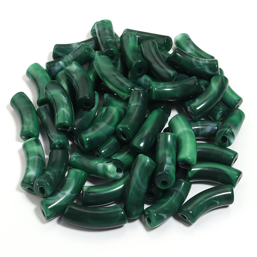 20 teile/los 35x11mm Acryl Gebogene Rohr Perlen Bunte Lose Spacer Perlen Für DIY Schmuck Machen Armbänder Halskette zubehör – Detail 25