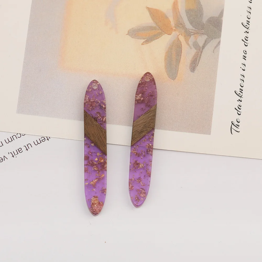Cordial Design 50Pcs 9*53MM Jewelry Accessories/Hand Made Charms/Natural Wood&Resin/Stick Shape/Jewelry Findings&Components - cordial