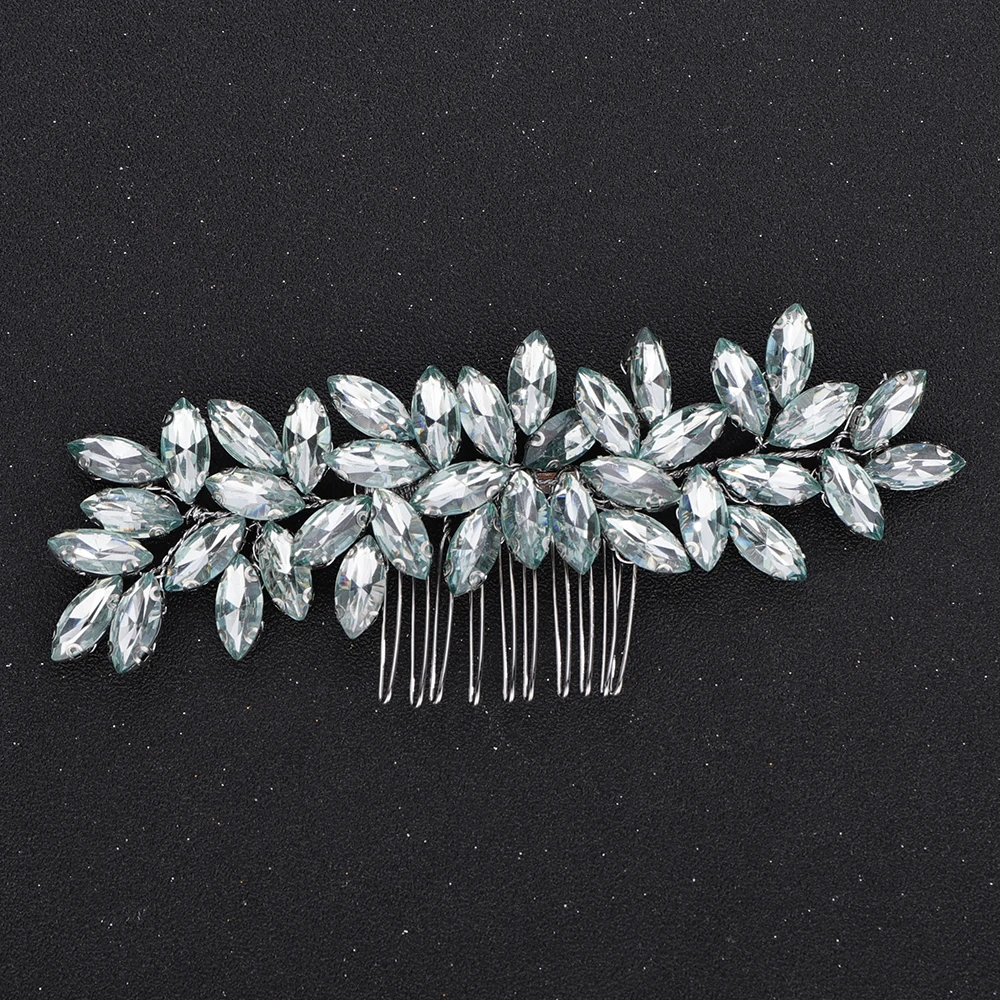 Sa39dd7e9f7f1475aad9d5fe6fe549af00 Fashion Rhinestone Hair Comb for Bridal Headpiece 9 Color Wedding Hair Accessories Women Handmade Tiara Headdress Party Headwear Mallzona