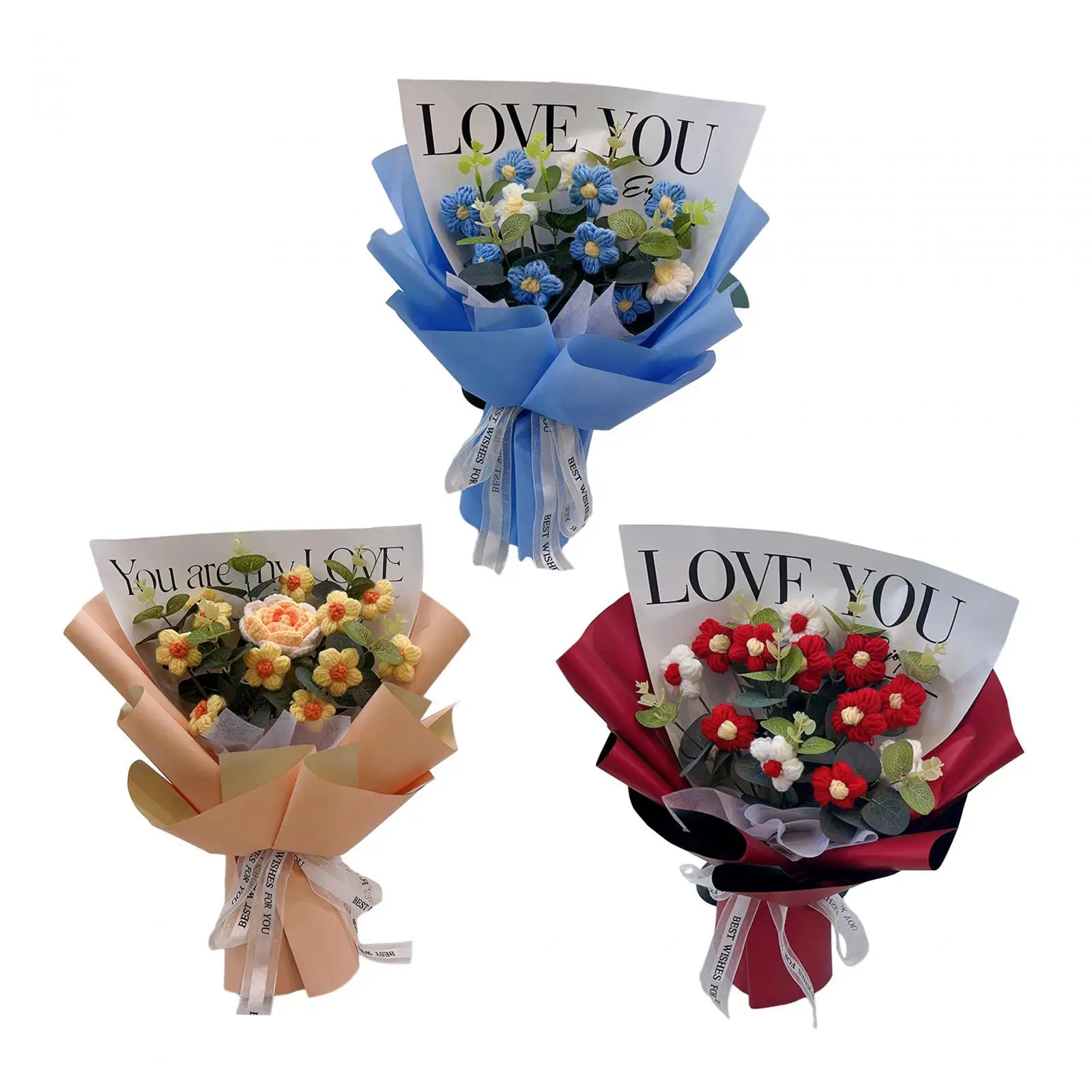 

Букет цветов вязаных крючком от дочери сына на день матери для жены, бабушки, женщин