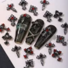 10pcs/pack Punk style three-dimensional cross personalized nail art alloy decoration, Halloween dark style cross DIY decoration 1