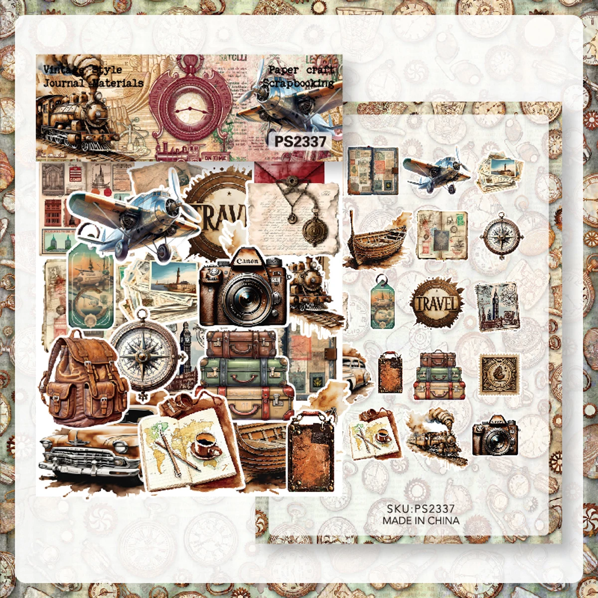 40pcs Travel memory Stickers Die Cuts Sticker Collection Kit for Scrapbooking Planner Card Making Journaling Project