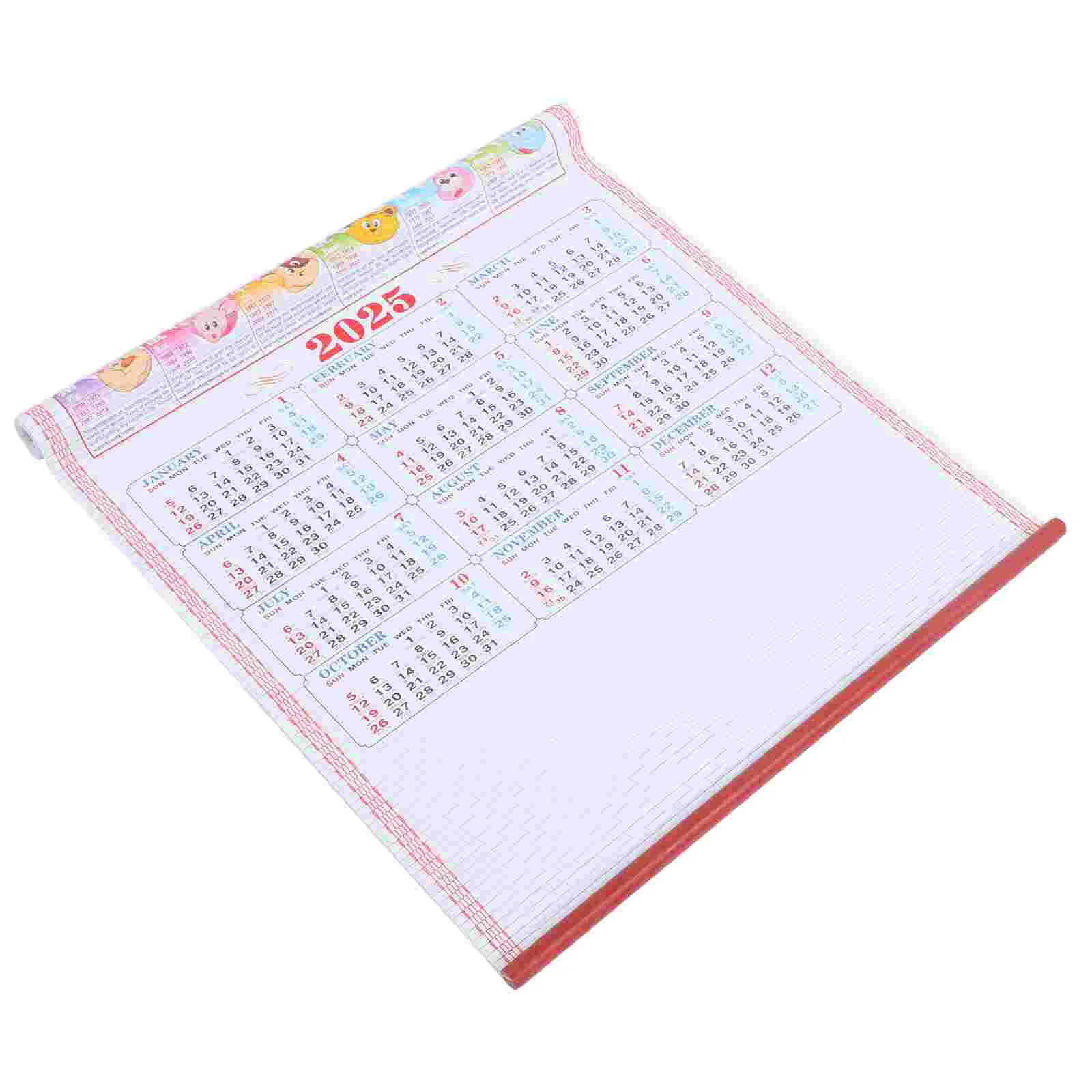Traditional Chinese Calendar Year of The Snake Hanging Scroll Calendar Monthly Wall Sturdy Dating wall calendar paper wall calendar