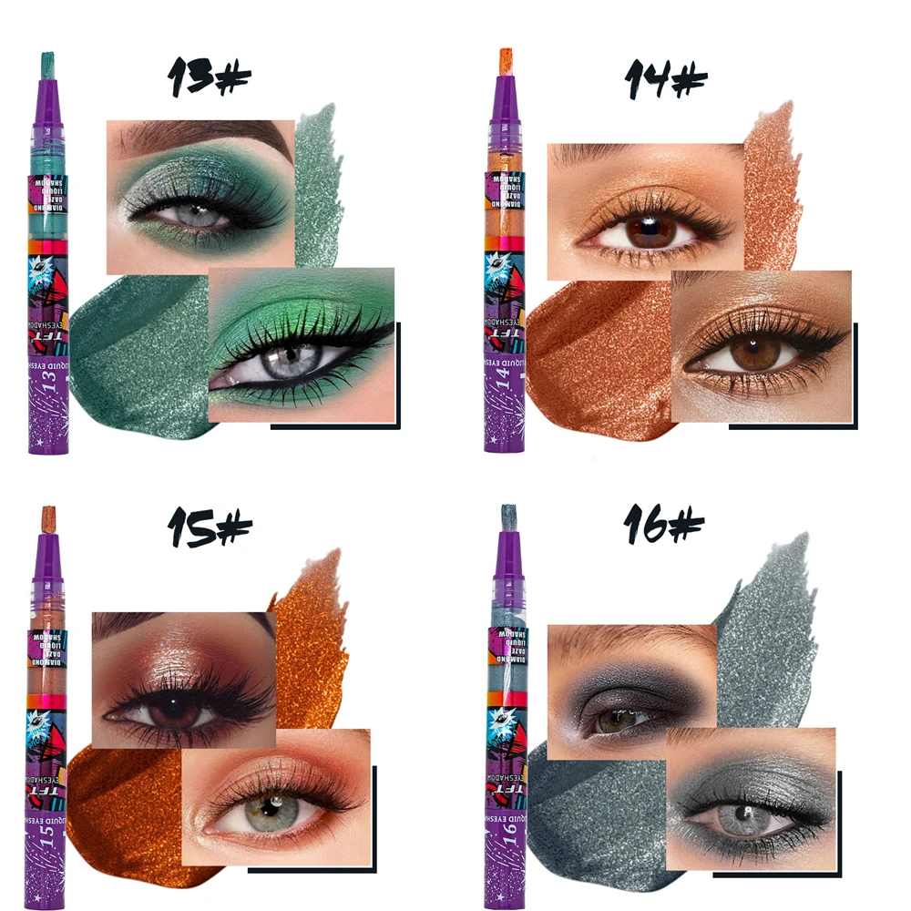 Glitzernder Lidschatten Stift Liquid Highlighter Wischfest Glanz_voghion.com