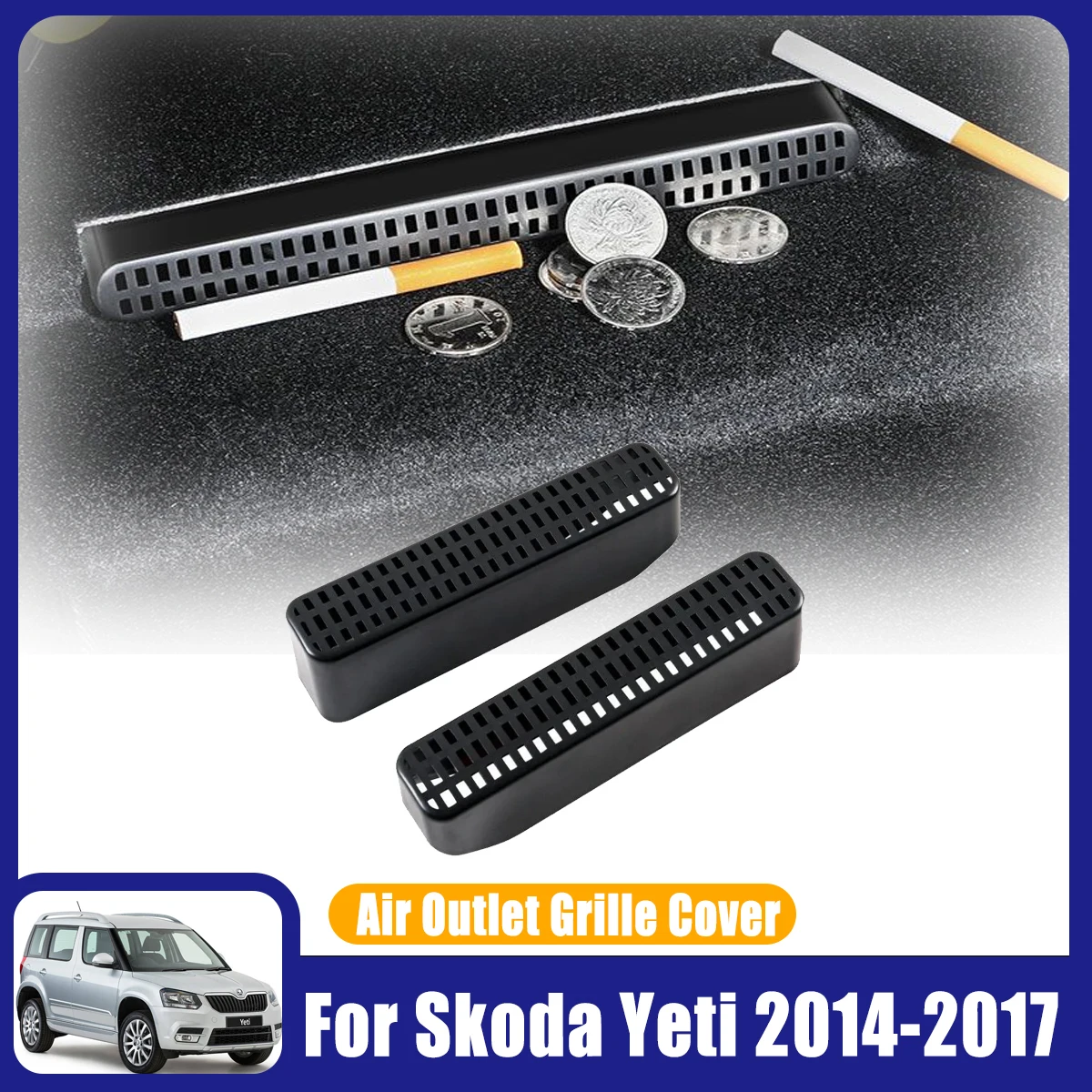 

For Skoda Yeti 2014 2015 2016 2017 2014-2017 Car Accessories Under-Seat Air Vent Outlet Covers Protectors Anti Debris Dust Mesh