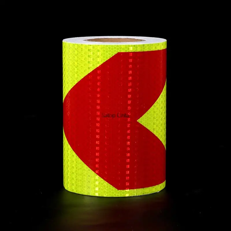 20cm Arrow Reflective Tape Conspicuity Waterproof Fluorescent Yellow Red Safety Caution Stickers Reflector Warning Adhesive Tape