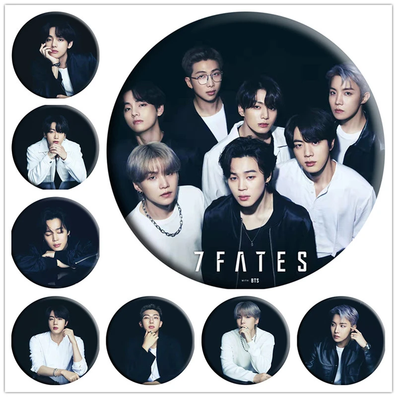 Kpop 1 Pcs 58 Mm Bangtan Boys Keychain Brooches Pins 7fates Theme Jimin Jin Suga J Hope Fans Collection Aliexpress