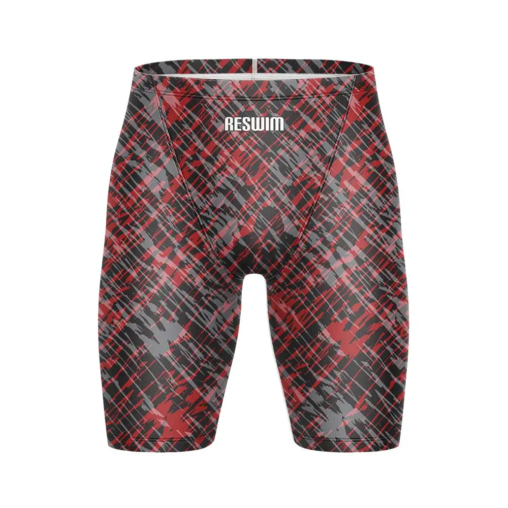 Men's Swim Jammer Swimsuit Athletic Training Shorts Summer Print Tights Swimwear Swimming Trunks Beach Surfing Diving Pants