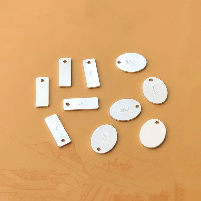 925 Sterling Silver Oval/Rectangle Quality Charm Silver Drop Pendant for Jewelry Making DIY Jewelry Accessories Jewelry Findings