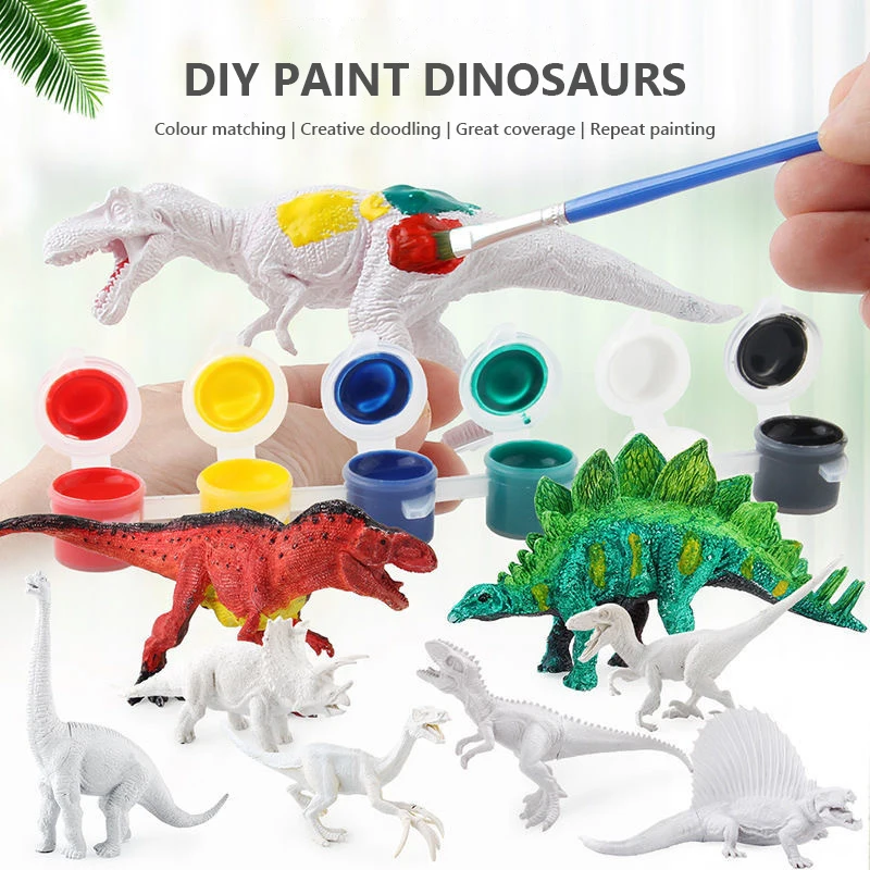 Ferthor Fun Dinosaurs Toys DIY Painting Dragon Kit Arts and Crafts Set for Kids Age 8-12 Boys and Girls Decorate and Drawing 3D Art Supplies