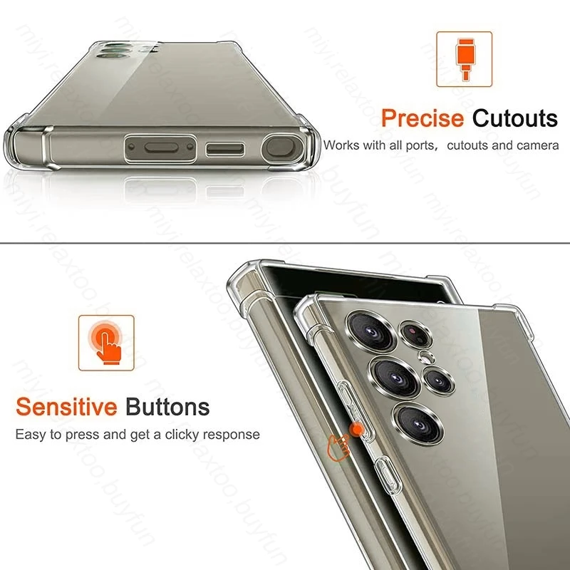 Crystal Clear Shockproof TPU Soft Case with Airbag Protection