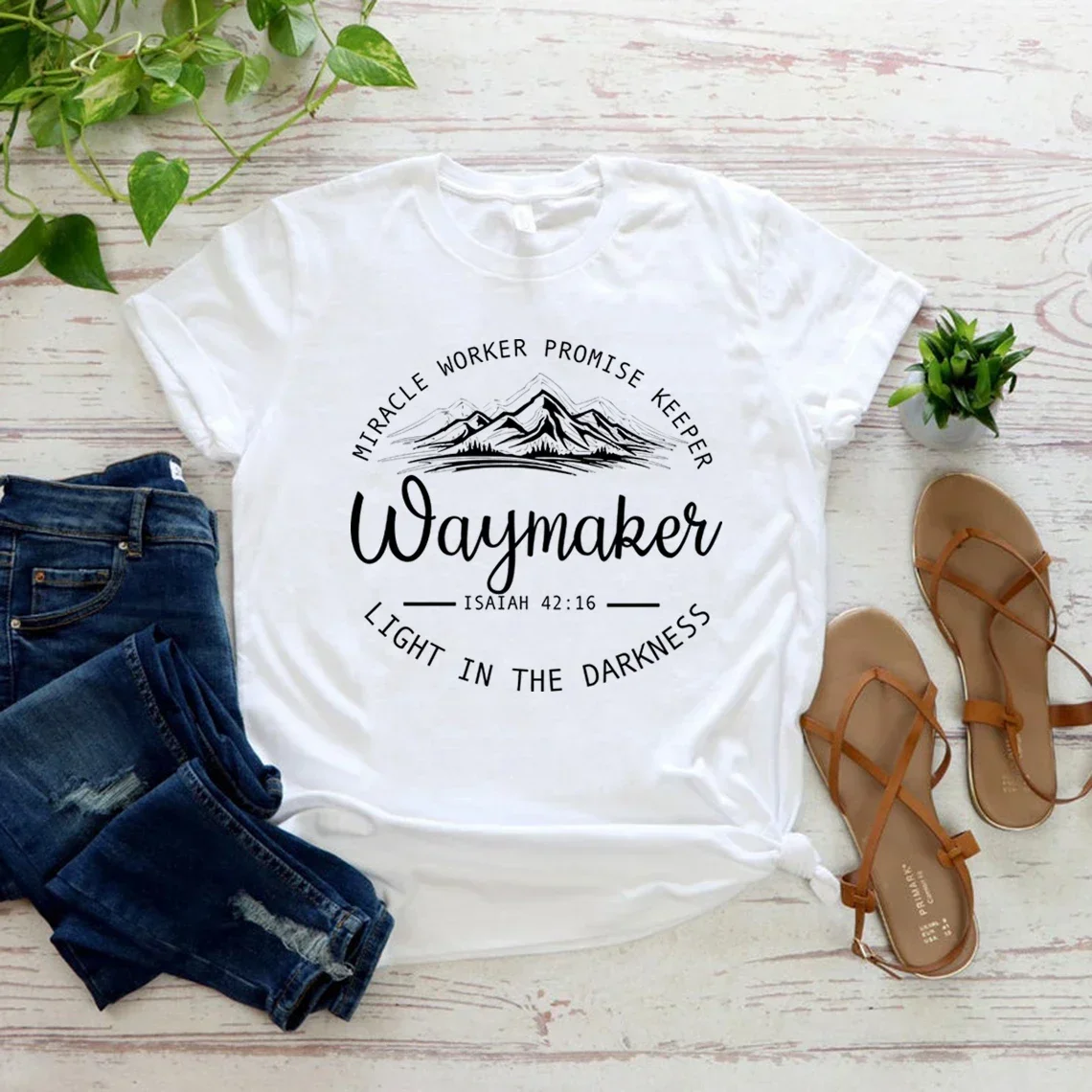 Waymaker Women T Shirt Christian Tees Religious Faith T-shirt Jesus Clothing Unisex Graphic T Shirts Summer Short Sleeve Tops 3