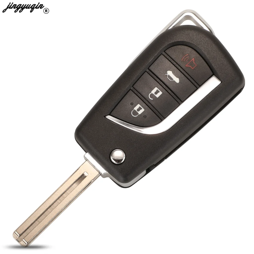Premium Flip Remote Car Key Shell Case with 2/3 Buttons - Replacement Key Blade Included