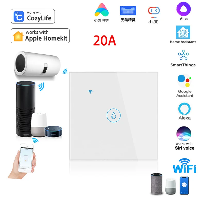 Eu/uk 20a Homekit Wifi Touch Boiler Smart Switch Home Automation Water  Heater App/voice Control By Alexa Google Home Apple Siri - Automation  Modules - AliExpress