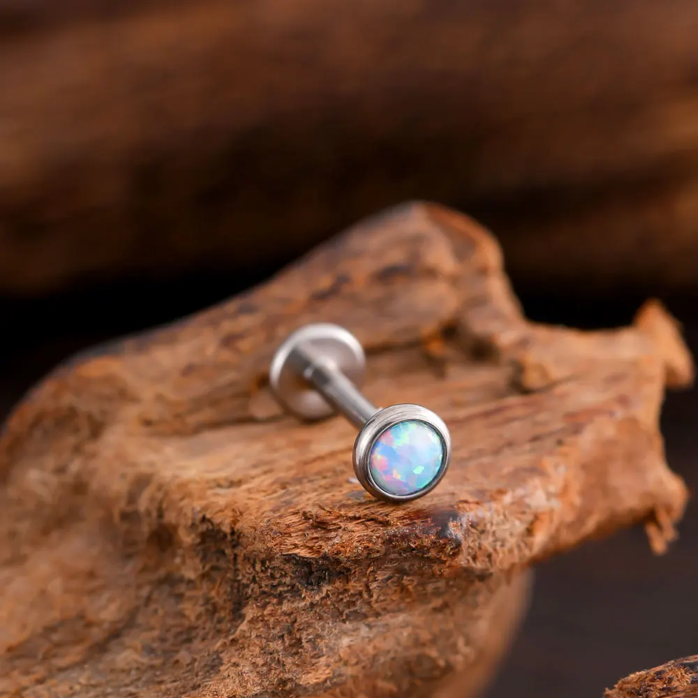 G23 Titanium Push in Nose Piercing Colorful Opal Stone Earrings Sexy Lip Stud Labret Ear Tragus Cartilage Studs Women's Jewelry piercing jewelry nose studs body piercing earrings ear piercing jewelry ear studs body piercing jewelry body jewelry