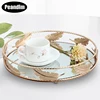 PEANDIM Minimalist Round Mirror Tray Desktop Cosmetics Jewelry Storage Tray Wedding Party Display Living Room Household Dessert 1