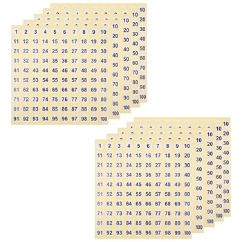 100 fogli etichette numeriche adesivi 1-100 numeri adesivi rotondi etichette numeriche autoadesive piccole da 0.4 pollici per ufficio