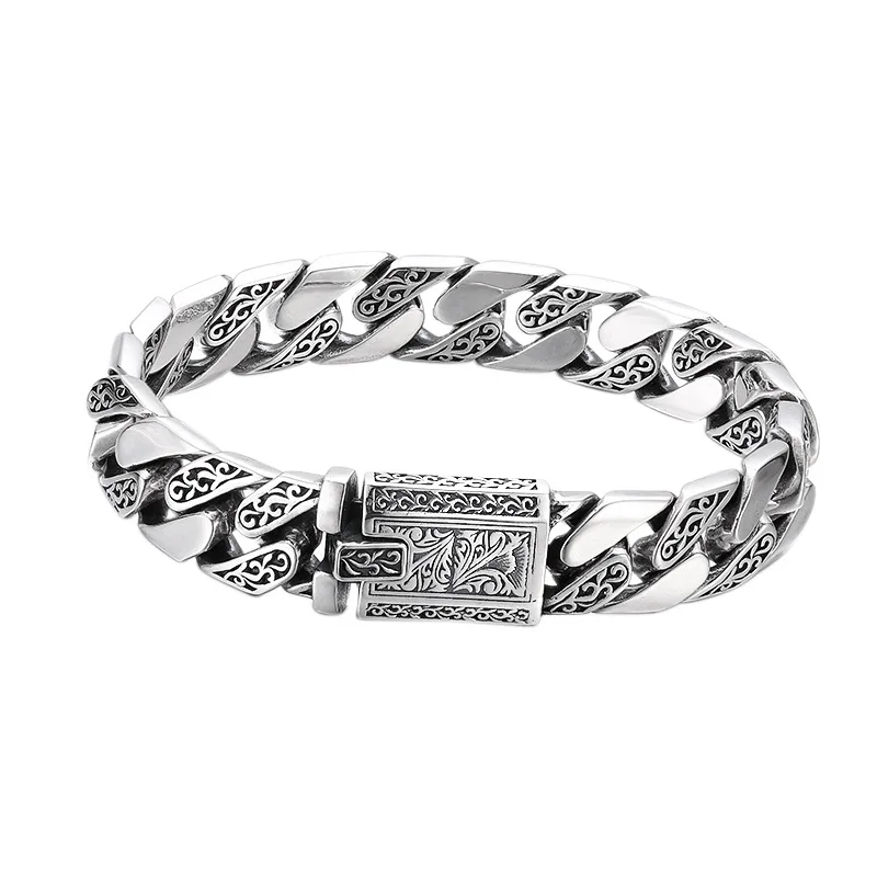 Bracciali in argento Sterling BOCAI S925 per uomo 2022 natale New Fashion Eternal Vine Flat crine-Chain Argentum Jewelry