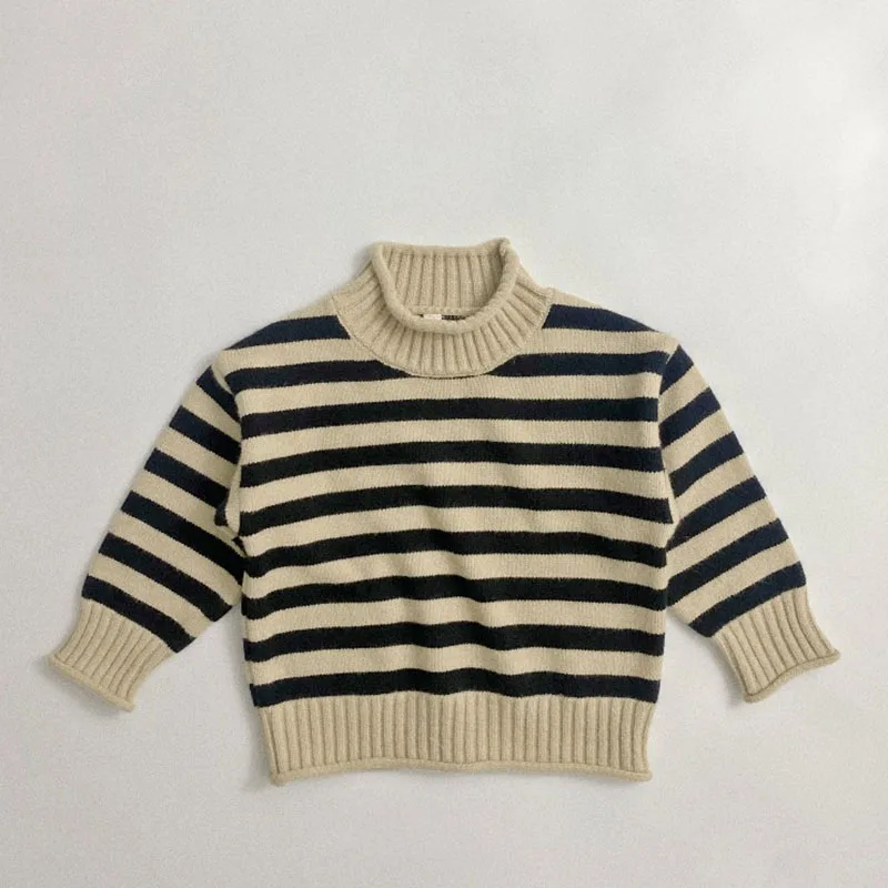 

Kids Baby Sweaters Boys Girls Long Sleeve Stripe Turtleneck Pullover Sweater Autumn Winter Boys Girls Knit Children's Clothes