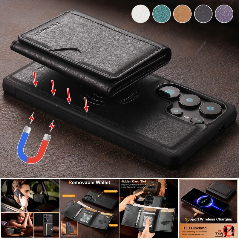 MagSafe Magnetic Leather Wallet Phone Case Cover