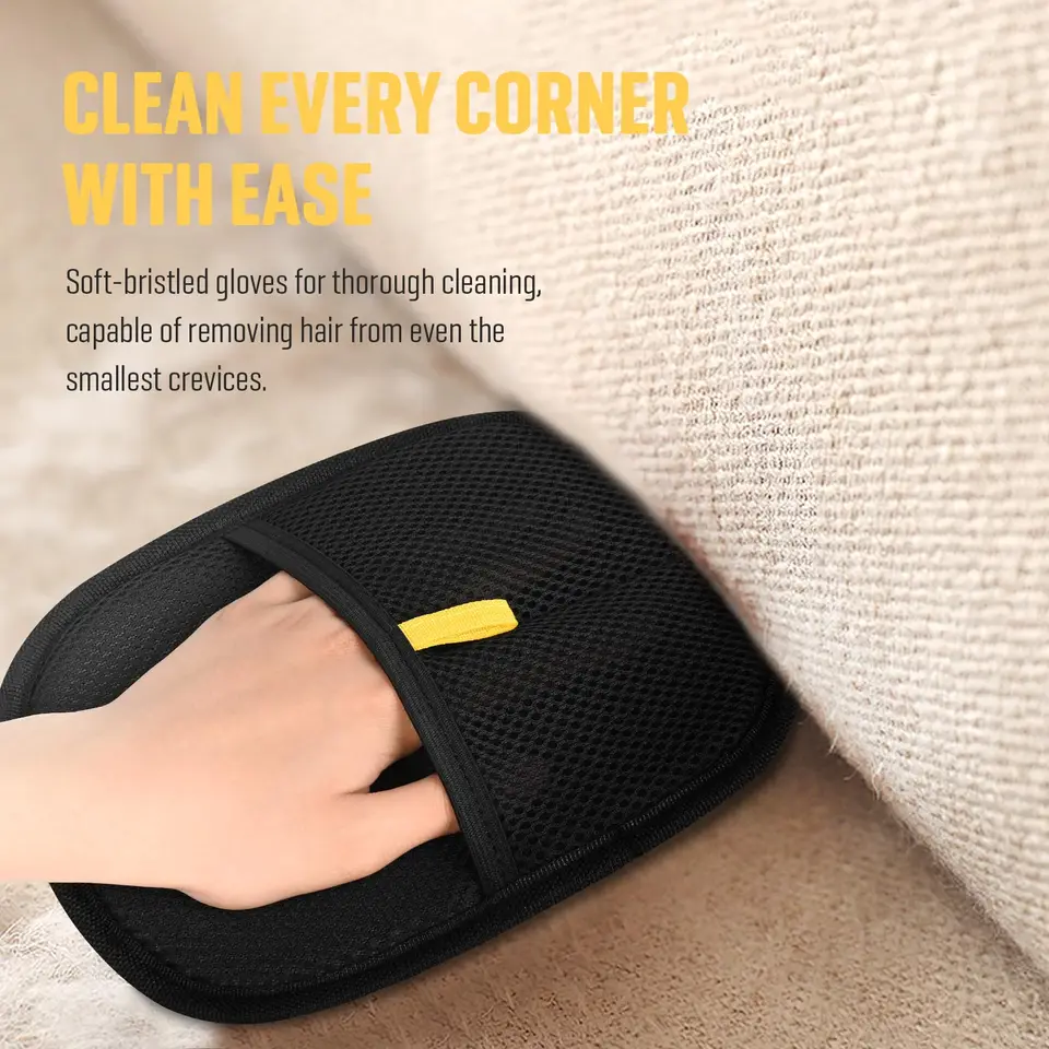 Pet Remover Brushing Gloves – Remove Fur From Clothing, Furniture, Car Seats, Bedding & Uphstery Lint Hair Grooming_voghion.com