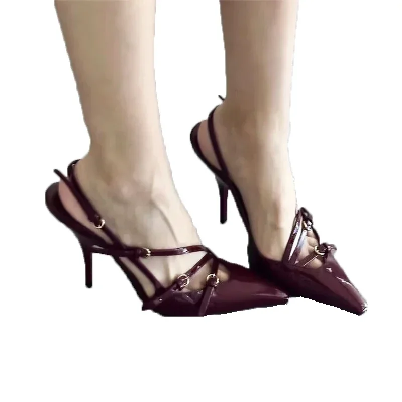 New Design Sexy Pointed Toe Sandals Women High Heels Shoes Designer New Party Dress Slippers Summer 2024 Fashion Pumps