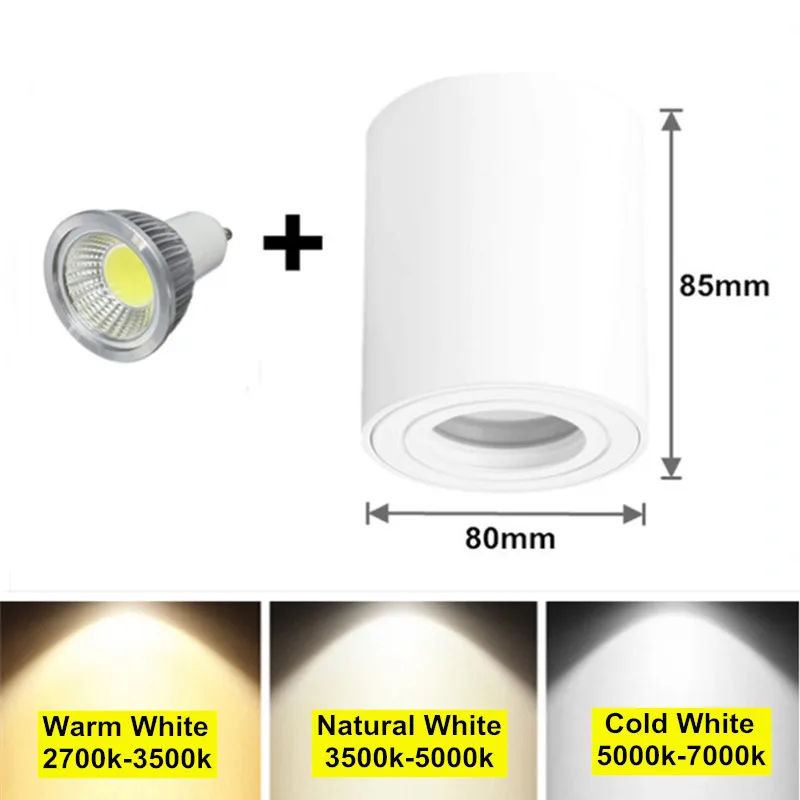 

Surface Mounted LED Ceiling light White/Black Housing Downlight with Replaceable GU10 Bulb 9W 12W 15W LED Ceiling Spot Light