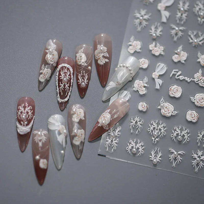 

[Meow.Sensei] 5d Stereo Nail Stickers Adhesive Nail Sticker Ornament Exquisite Series