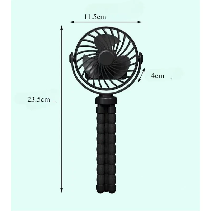 Cute octopus desktop, stroller usb rechargeable fan portable mini twistable standable fan