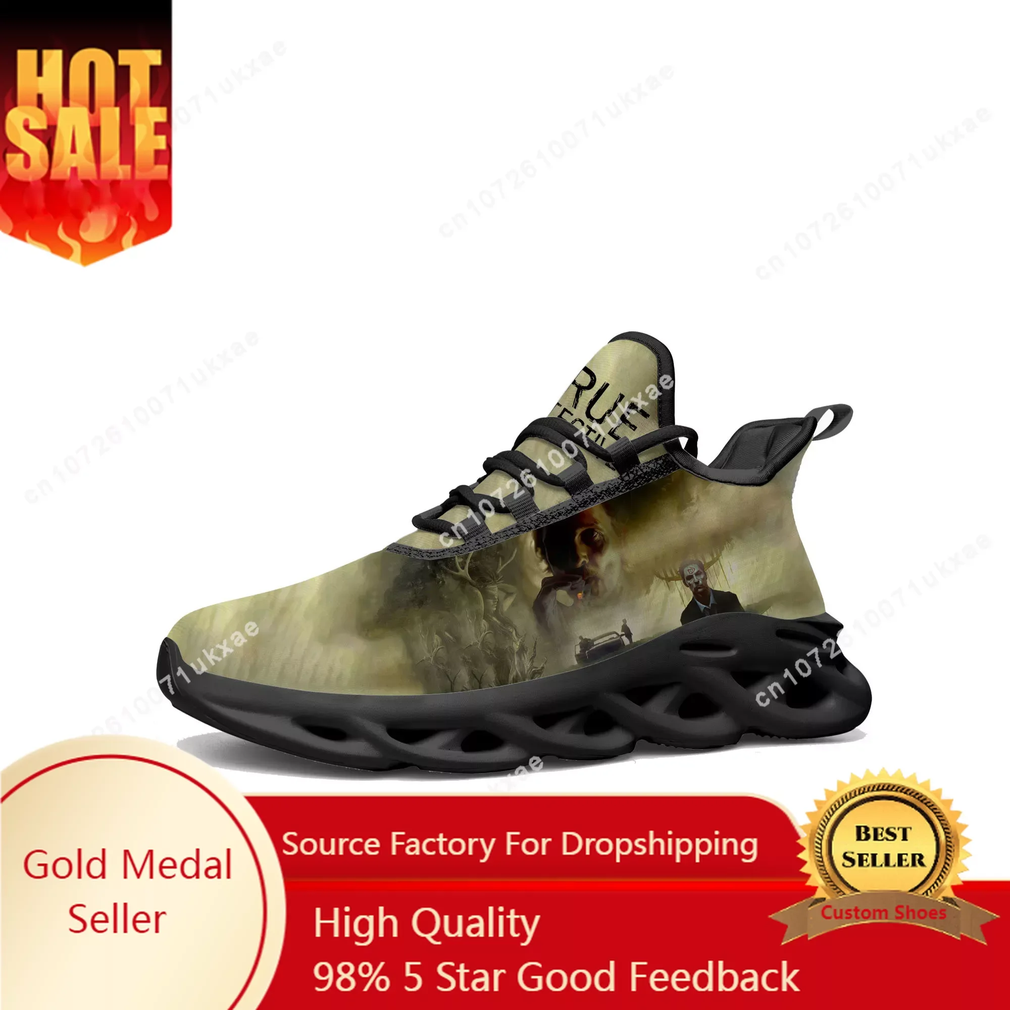 

True Detective Flats Sneakers Mens Womens Sports Running Shoes High Quality Sneaker Lace Up Mesh Footwear custom made Shoe