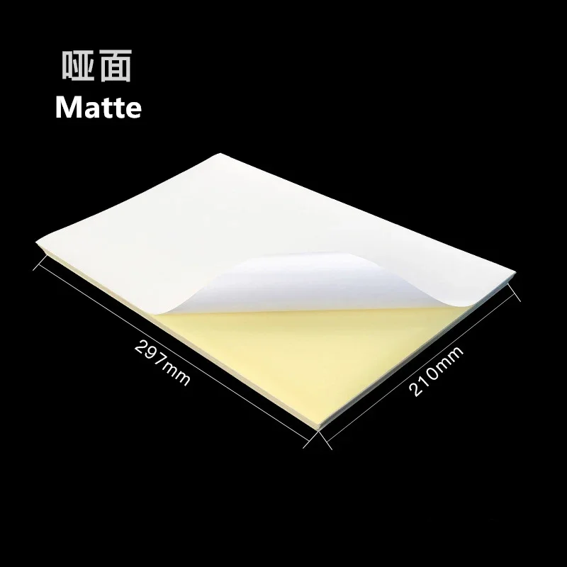 50 Sheets A4 Self-adhesive Sticker Label,A4 Label Sticker paper For Inkjet Printer ,Matte or Shiny for choice