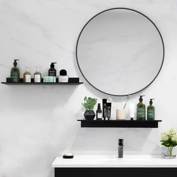 Floating Bathroom Shelves Without Drilling Storage Wall Rack Home Organizer Ledge Hardware Cabinet Kitchen Toilet Accessories 4