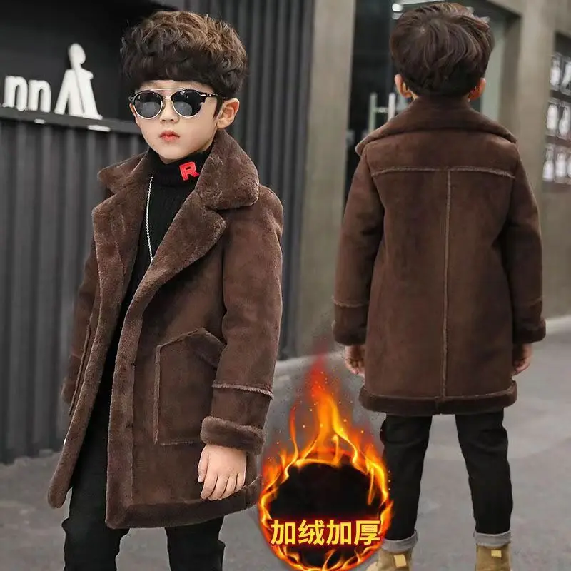 Children Boys Fall Winter Korean The Jacket New Children's Clothing Baby Boy Locomotive Colothing Padded Thickened