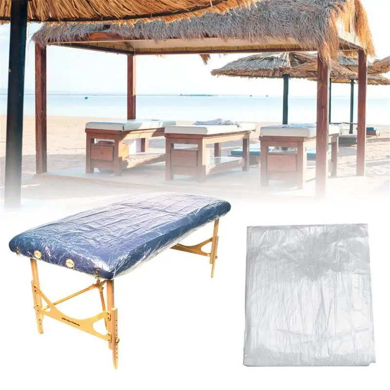 Massage Table Sheets 100pcs One Use PVC SPA Bed Cover Oil-Waterproof Protective Sheets For SPA Tattoo Massage Tables Beds 4