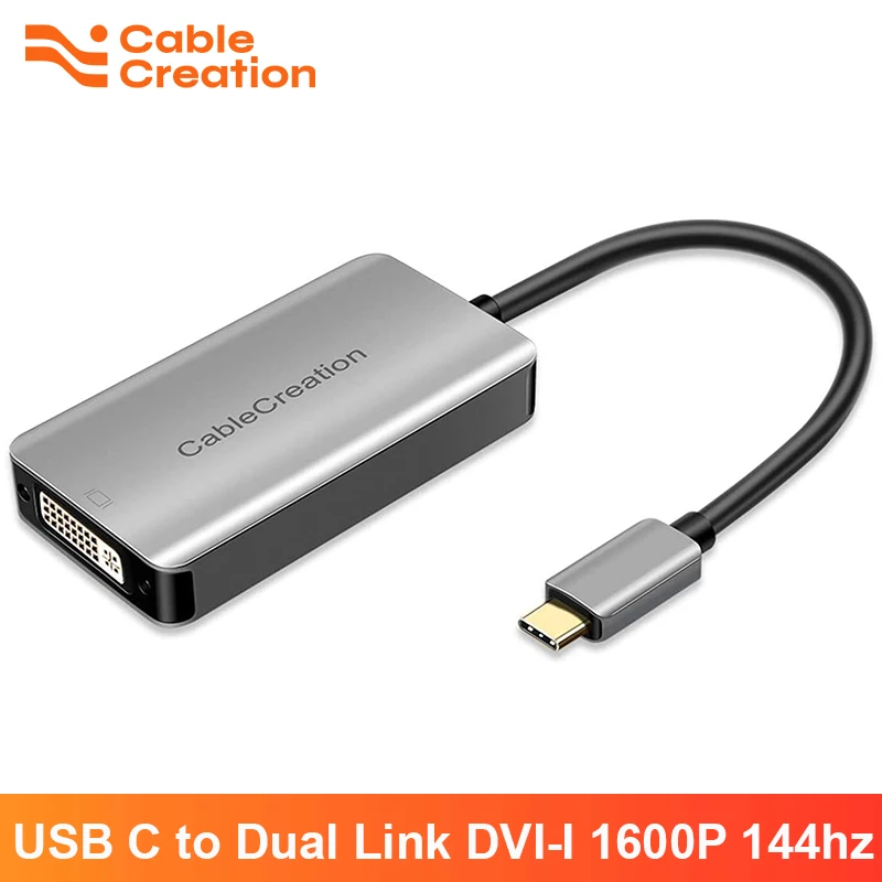 CableCreation USB 유형 C 듀얼 링크 DVI 어댑터 디스플레이 포트 케이블 DVI-I 1600P MacBook 삼성 갤럭시 S8 화웨이 메이트 10