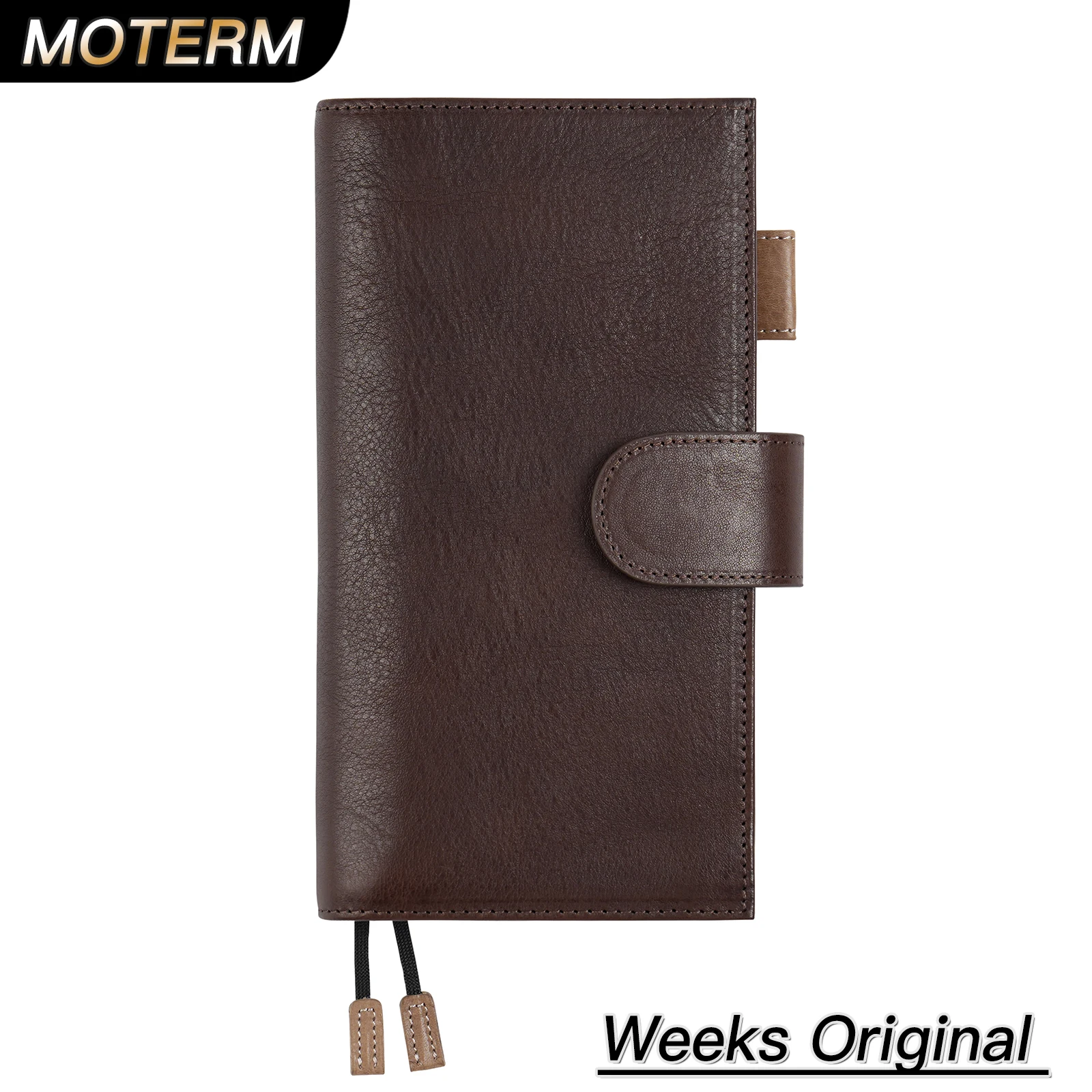 Moterm Original Weeks 커버 호보 위크 풀 그레인 채식 무두질 가죽 플래너  소 가죽 노트 일기 주최자 저널