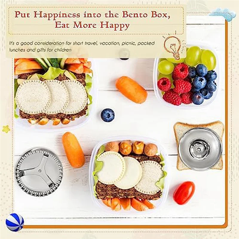 2Pcs 304 Stainless Steel Sandwich Cutter, Peanut/Butter Sandwich Cutter and Sealer for DIY Kids Lunch Sandwiches 5